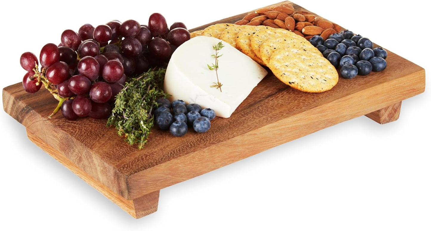 Twine Footed Wood Serving Board Decorative Tray for Kitchen