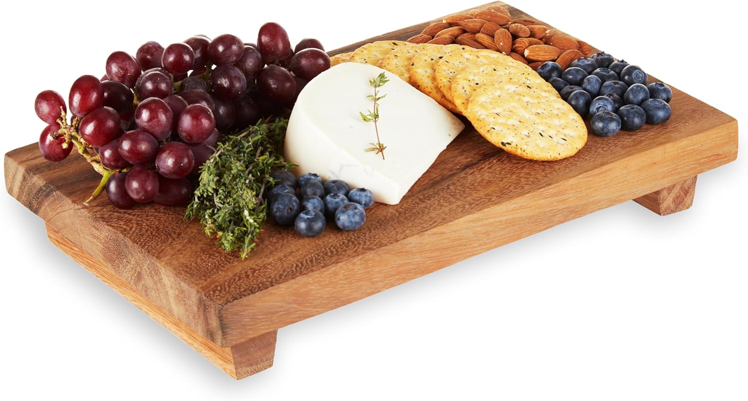 Twine Footed Wood Serving Board Decorative Tray for Kitchen