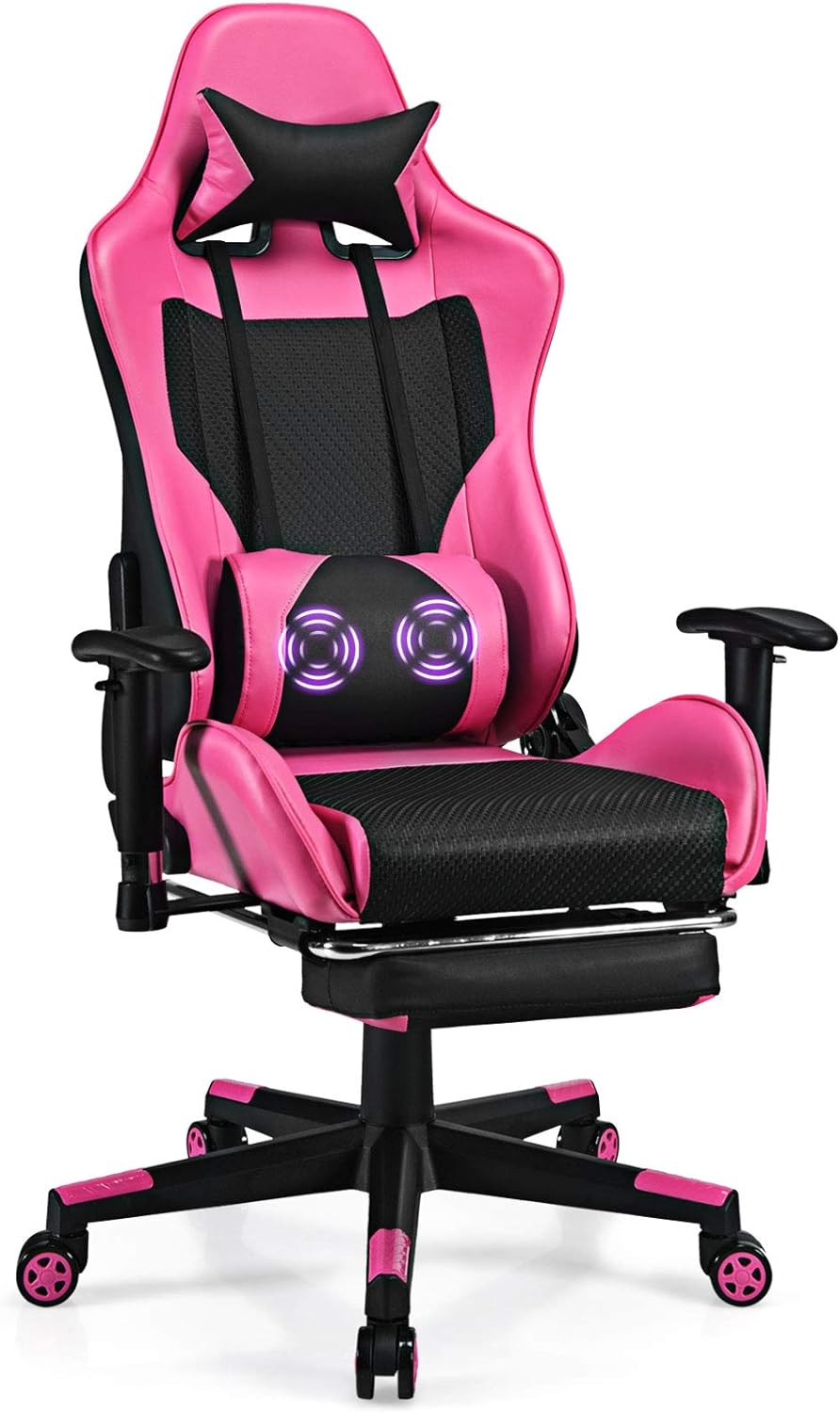 Ergonomic Pink Gaming Chair, Ultimate Comfort!