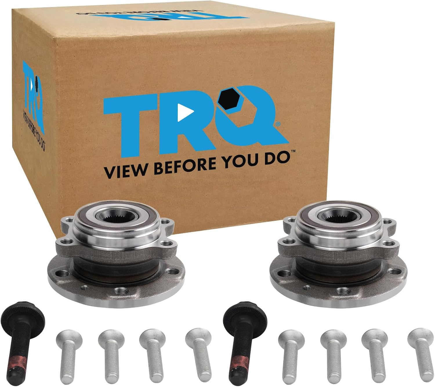 TRQ 2 Piece Wheel Bearing & Hub Assembly Set for Audi Models