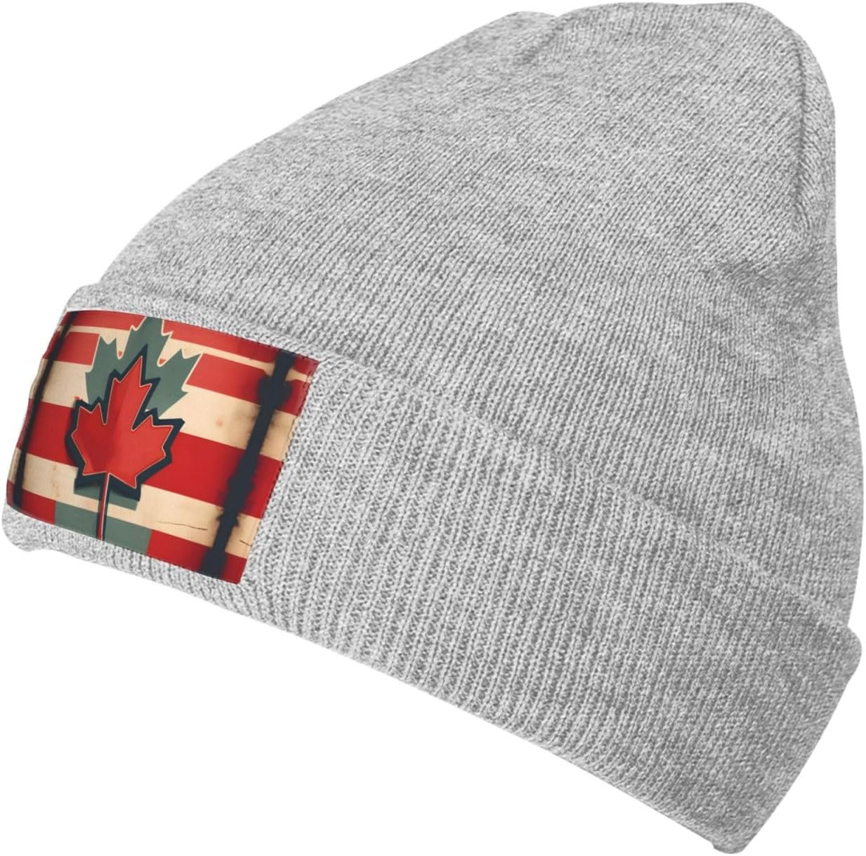 Cozy Retro Canada Flag Beanie for Cold Weather by VANTUT