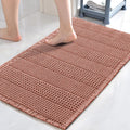 Waffle Bath Mat Super Absorbent Non Slip Bath Rug - Soft Pink