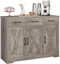 Modern Farmhouse Buffet Sideboard Cabinet - Ash Grey Storage