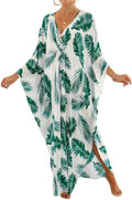 Womens Animal Print Kaftan Dress Plus Size Cover Up - Breezy Fit