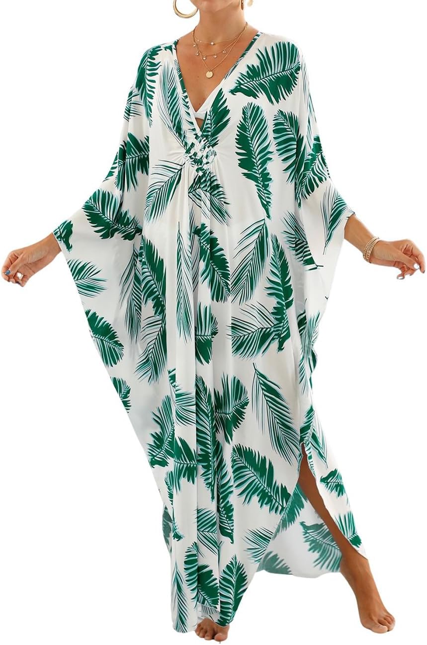 Bsubseach Womens Animal Print Kaftan Dresses for Summer Fun