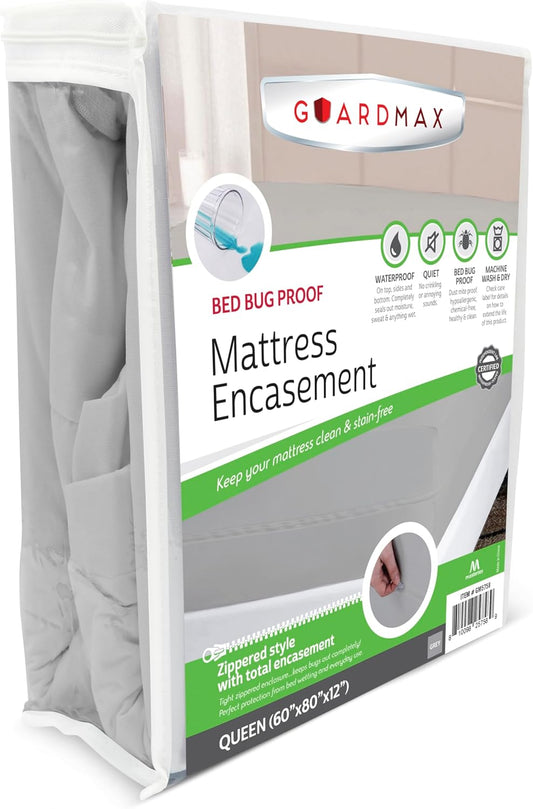 Guardmax Jersey Knitted Queen Mattress Encasement - Waterproof