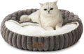 Cat Bed with Hooded Blanket - Cozy Round Fluffy Donut Cuddler