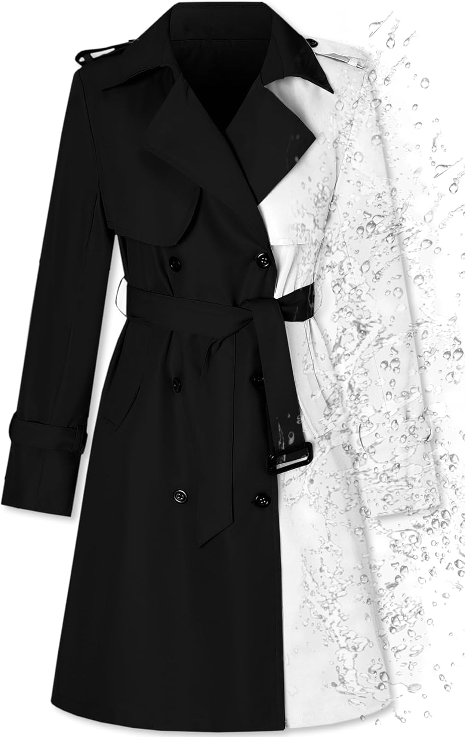 Stylish Women's Double Breasted Waterproof Trench Coat