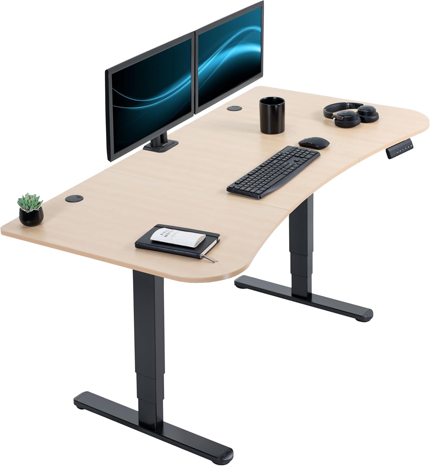 VIVO Electric Dual Motor Standing Desk with Memory Height Adjustment