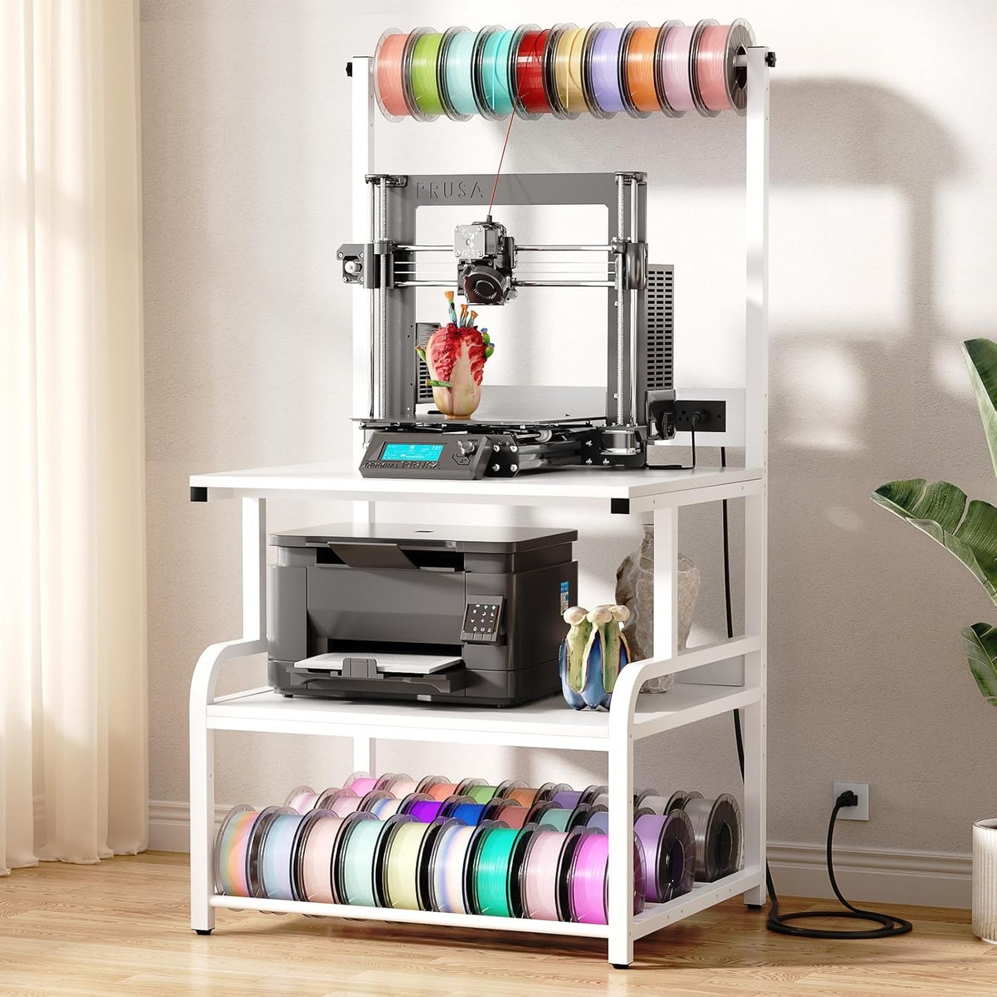 Homieasy Printer Stand with Charging Station for 3D Printing