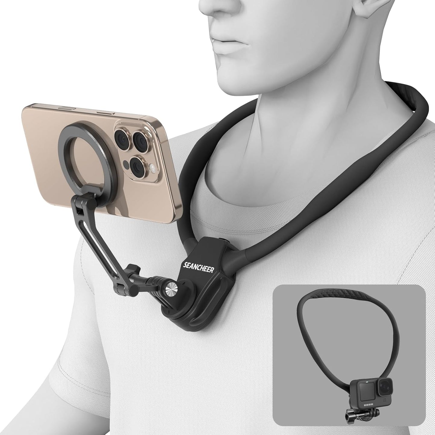 Hands-Free Magnetic Neck Phone Holder for Vlogs - SEANCHEER