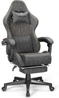 Massage Gaming Chair for Adults - Steel Gray