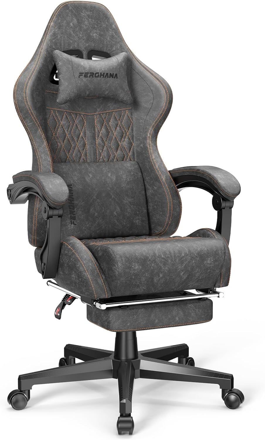 Massage Gaming Chair for Adults - Steel Gray