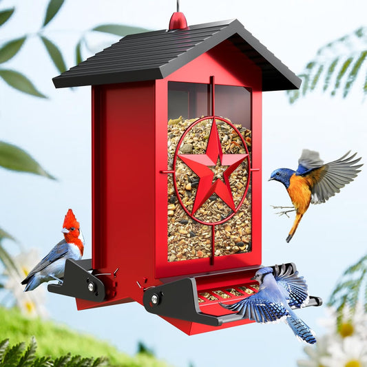 Squirrel Proof Bird Feeder with 5LB Capacity for Outdoors