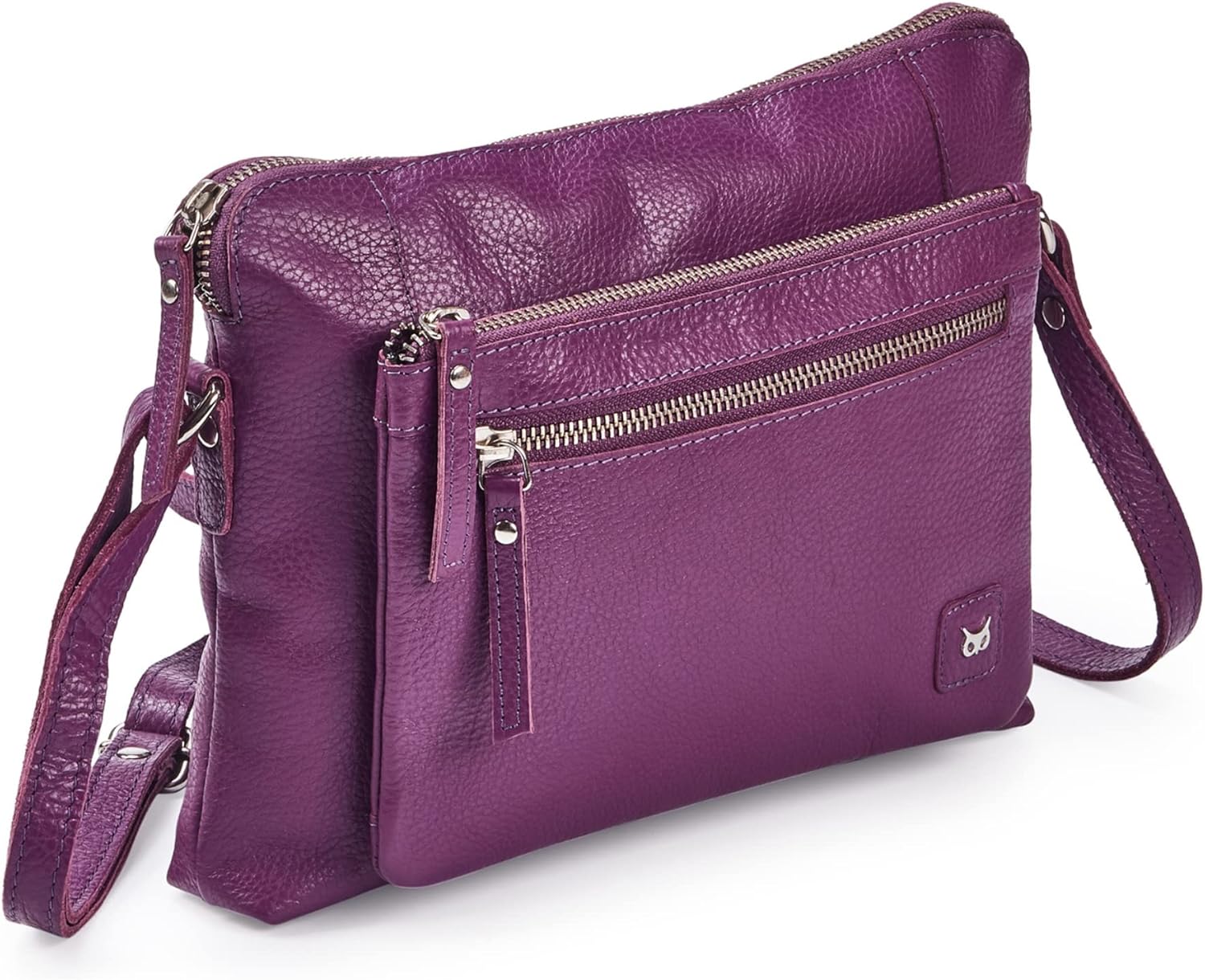 Small Soft Pebbled Real Leather Crossbody Handbag for Daily Use