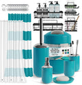 Clara Clark Teal Bathroom Accessories Set - Complete 25PC Starter Kit