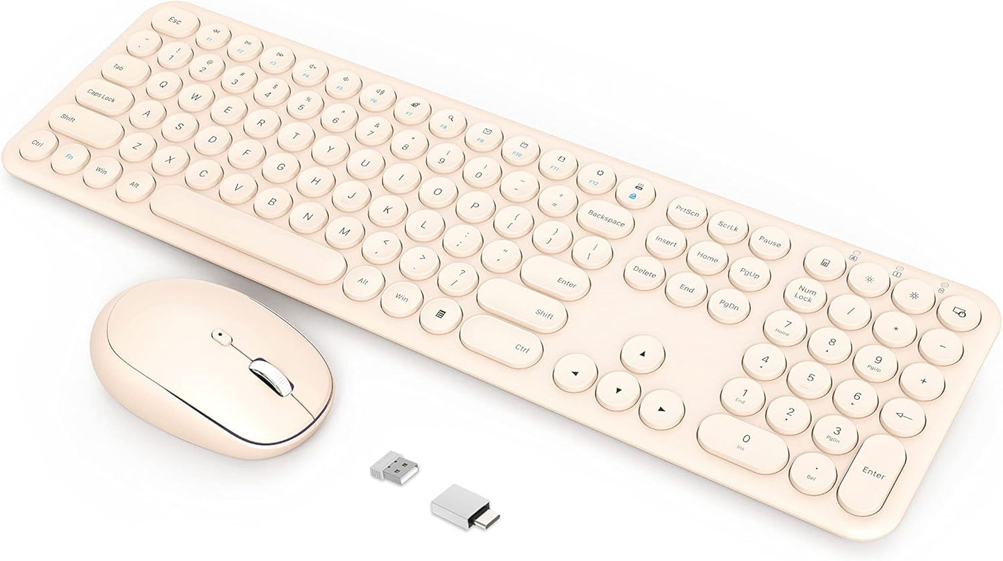 2.4Ghz Quiet Wireless Keyboard Mouse Combo for Laptop PC Mac