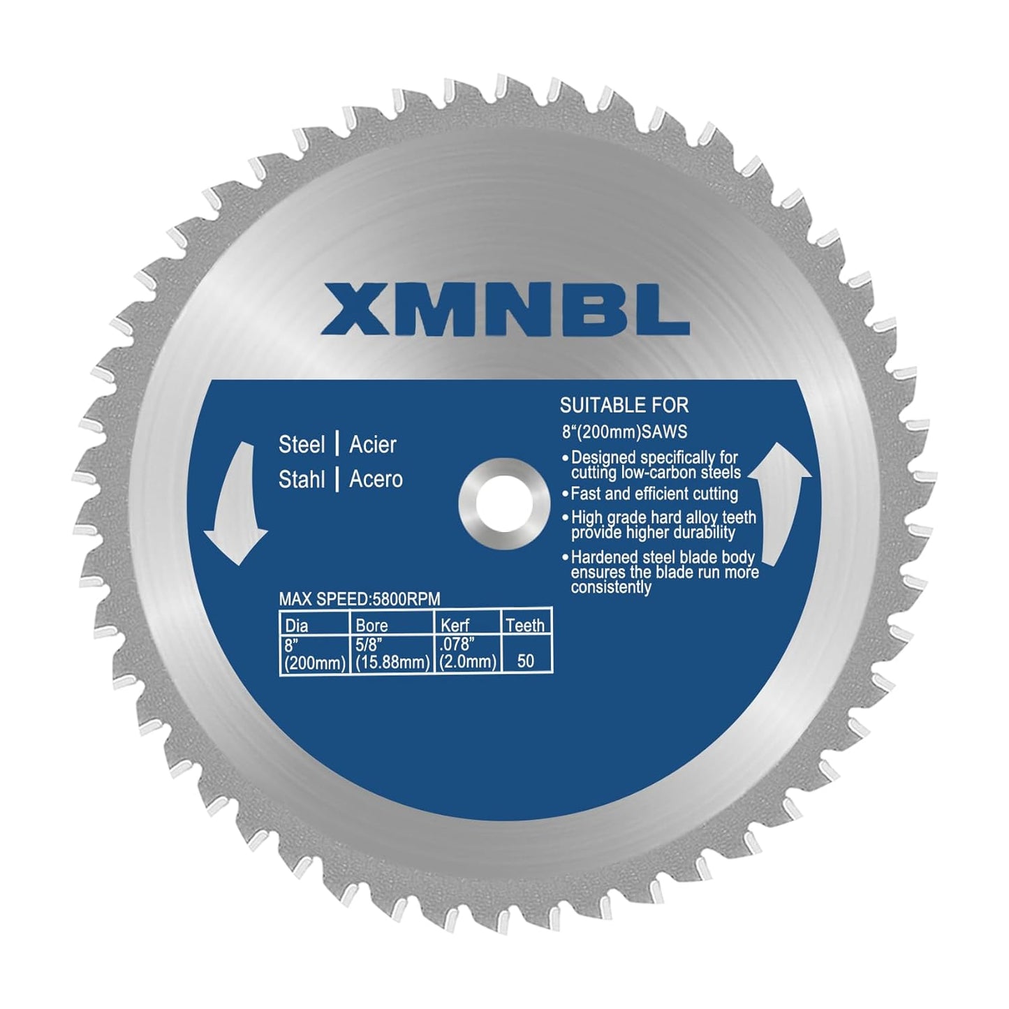 8 Inch Metal Cutting Saw Blade for Evolution Saws - 50 Teeth