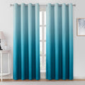 Turquoise Ombre Blackout Curtains 52 x 96 in - Gradient Room Darkening