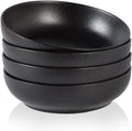30oz Ceramic Pasta Bowls Set of 4 - Matte Black Serving Bowls