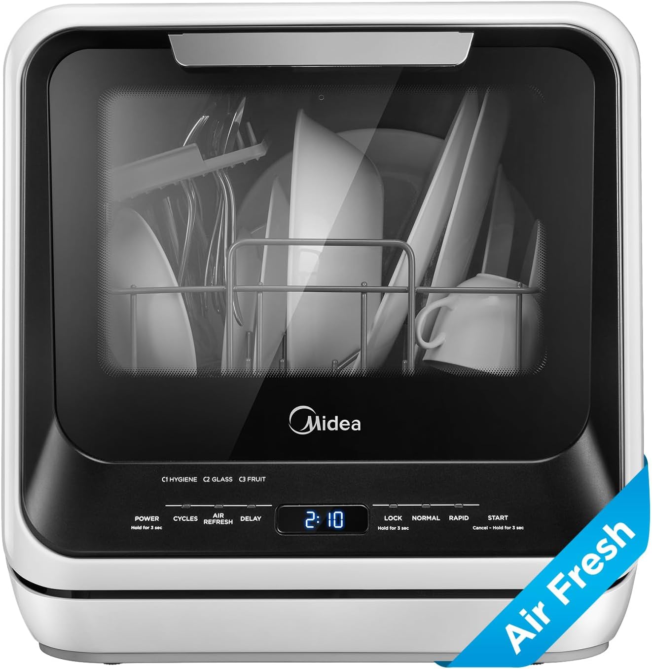 Midea Portable Countertop Mini Dishwasher with Built-in Tank