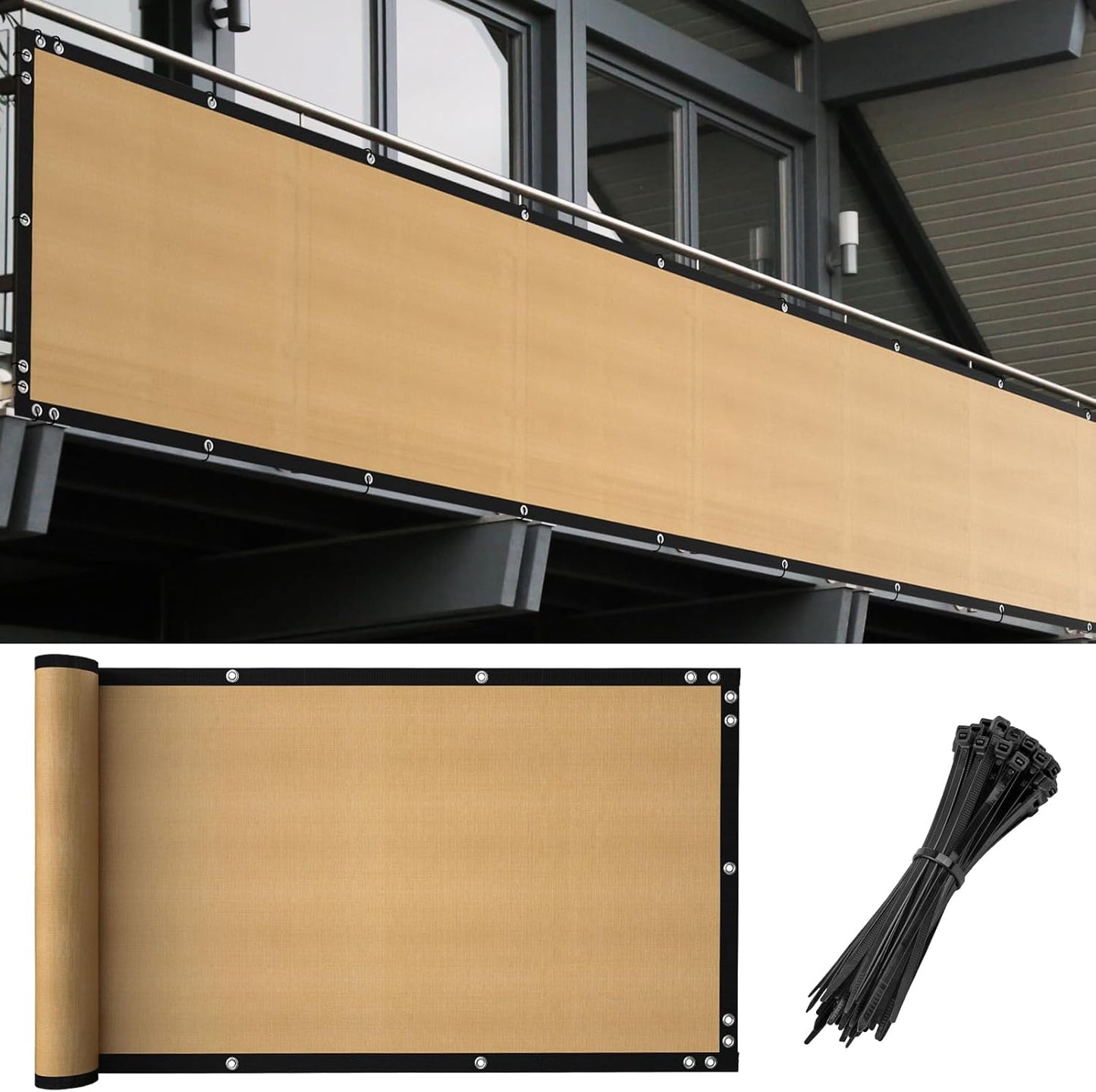 UV-Protected Privacy Screen for Outdoor Spaces