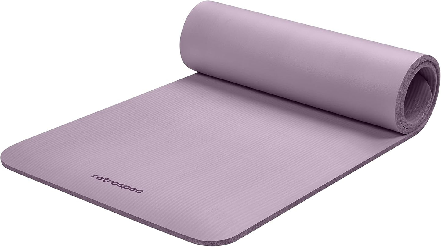 Retrospec Solana Yoga Mat - Non-Slip 1/2 Thick Mat for All Fitness