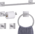 Brushed Nickel Toilet Paper Holder Towel Bar Set by soaez