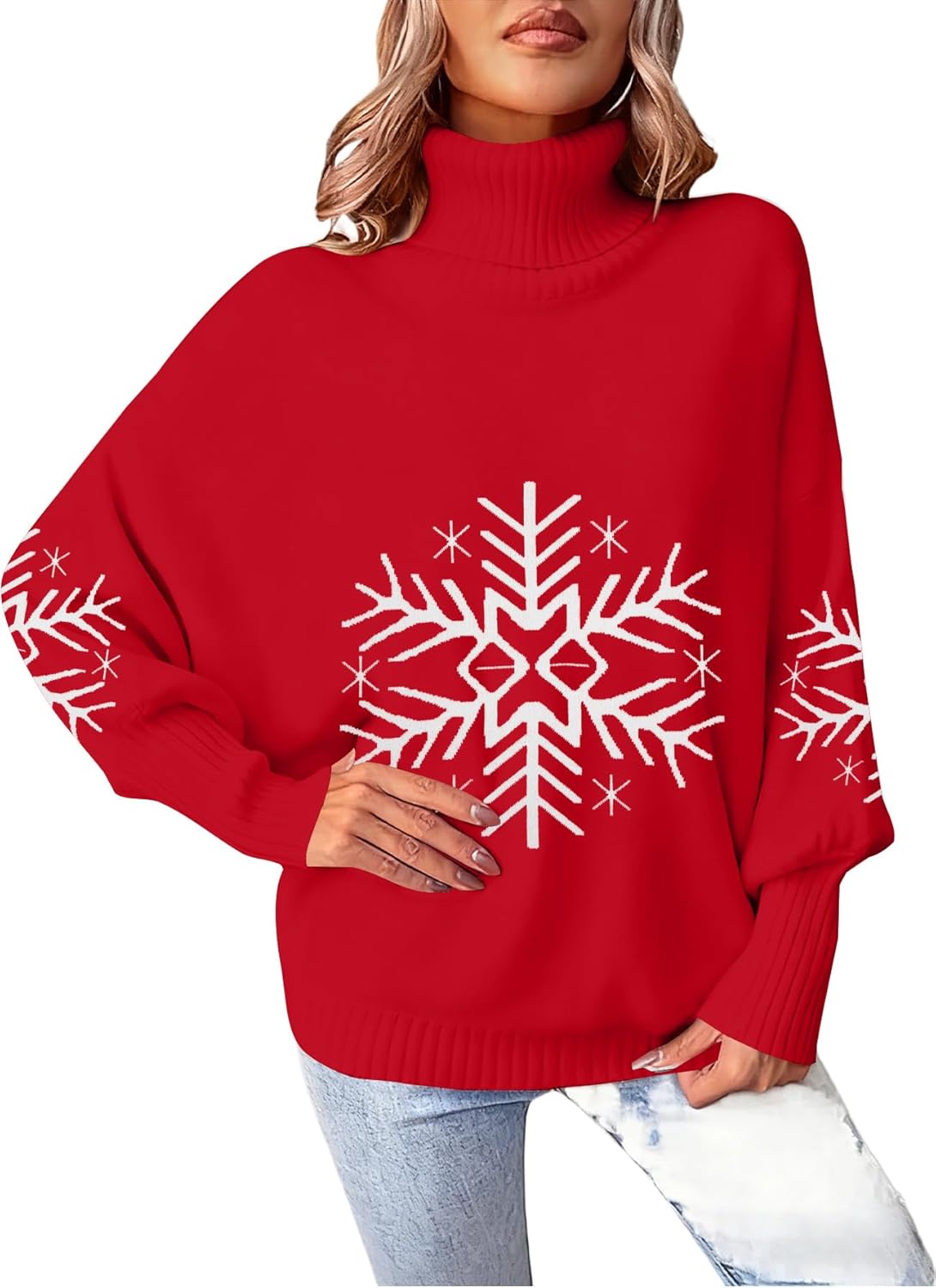 Merry Christmas Sweaters for Women: Oversized Turtleneck Style