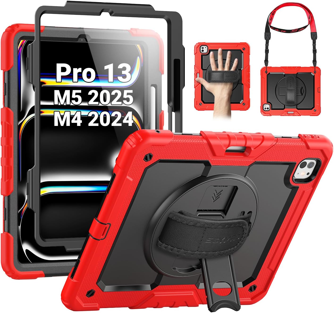 SEYMAC Case for iPad Pro 13 Inch M5 2025 / M4 2024, Heavy Duty