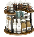 2 Tier Lazy Susan Organizer - 2-Tier Spinning Spice Rack with 4 Height