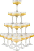 20 Pack Plastic Champagne Tower 7oz Coupe Glasses - Unbreakable Party