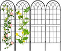 LZRS 4 Pack 71x20in Rustic Iron Arch Trellis - Outdoor Plant Support
