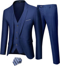 YND Men's Slim Fit 3 Piece Suit Set - Sharp One-Button Style