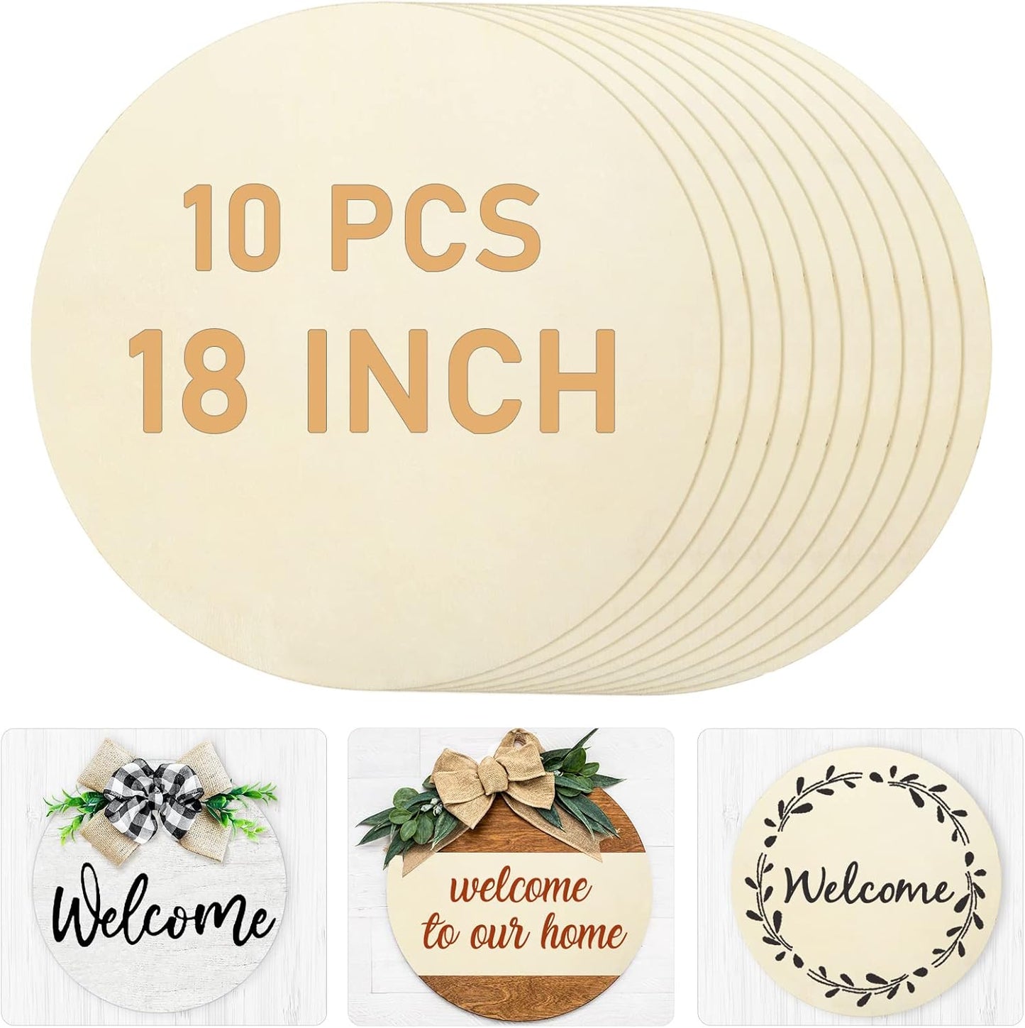 18 Inch Wood Circles for Crafts - Unfinished Round Discs