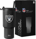 30 oz Oakland Raiders Tumbler with Flip Lid and Straws - Insulated