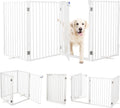 Metal Freestanding Dog Gates with Door for Indoor & Outdoor Use