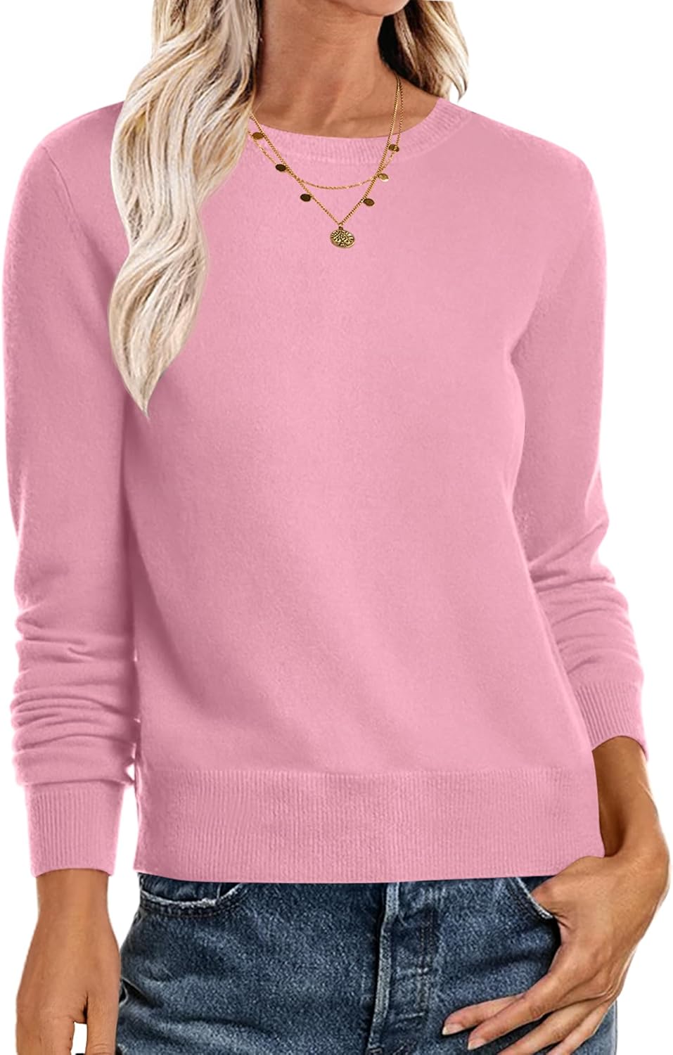 Lightweight Crewneck Sweater for Women - Trendy Fall Style