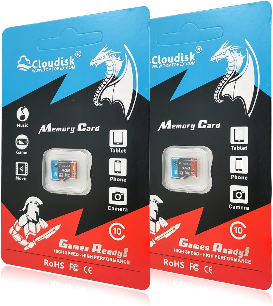 High Performance 4GB Micro SD Cards x2 for Gaming & Devices - Cloudisk