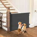 Retractable Baby Gate for Stairs 55in Wide, 34in Tall - Safe One-Hand
