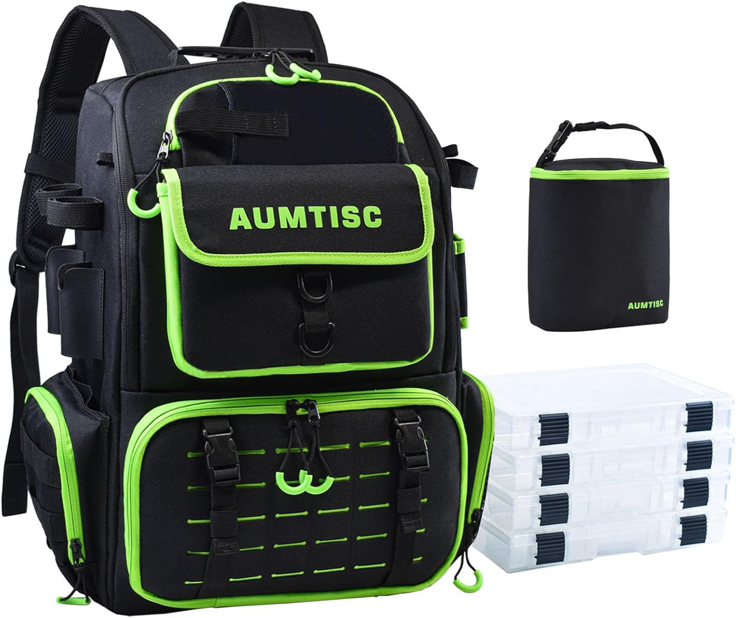 AUMTISC Large Fishing Backpack with Rod Holders