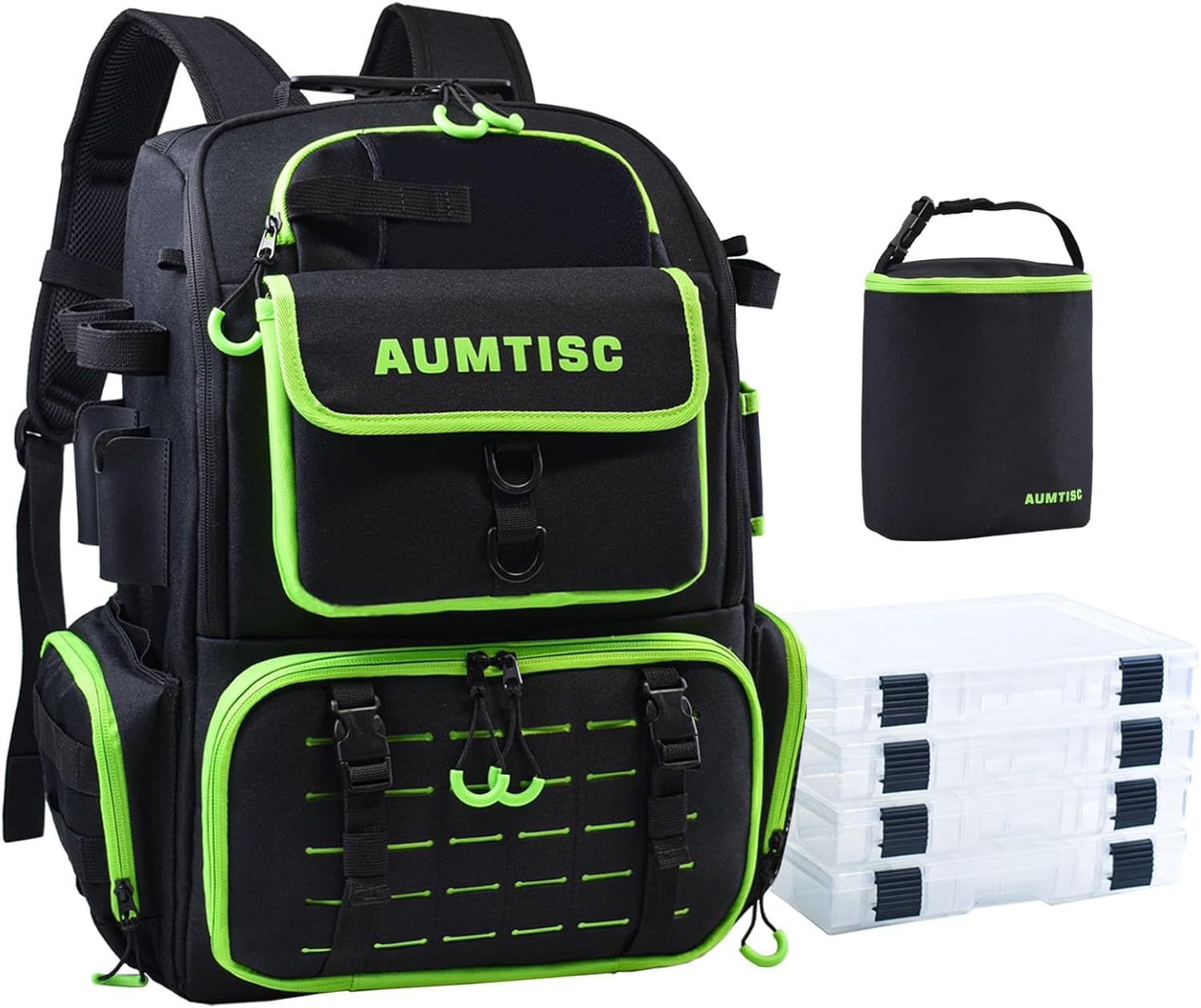AUMTISC Large Fishing Backpack with Rod Holders