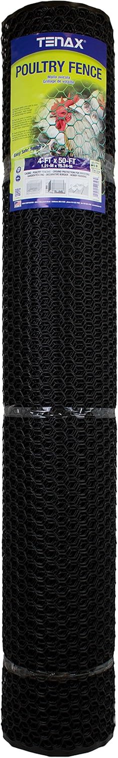 Tenax Poultry Fence 4ft X 50ft Black for Durable Animal Protection