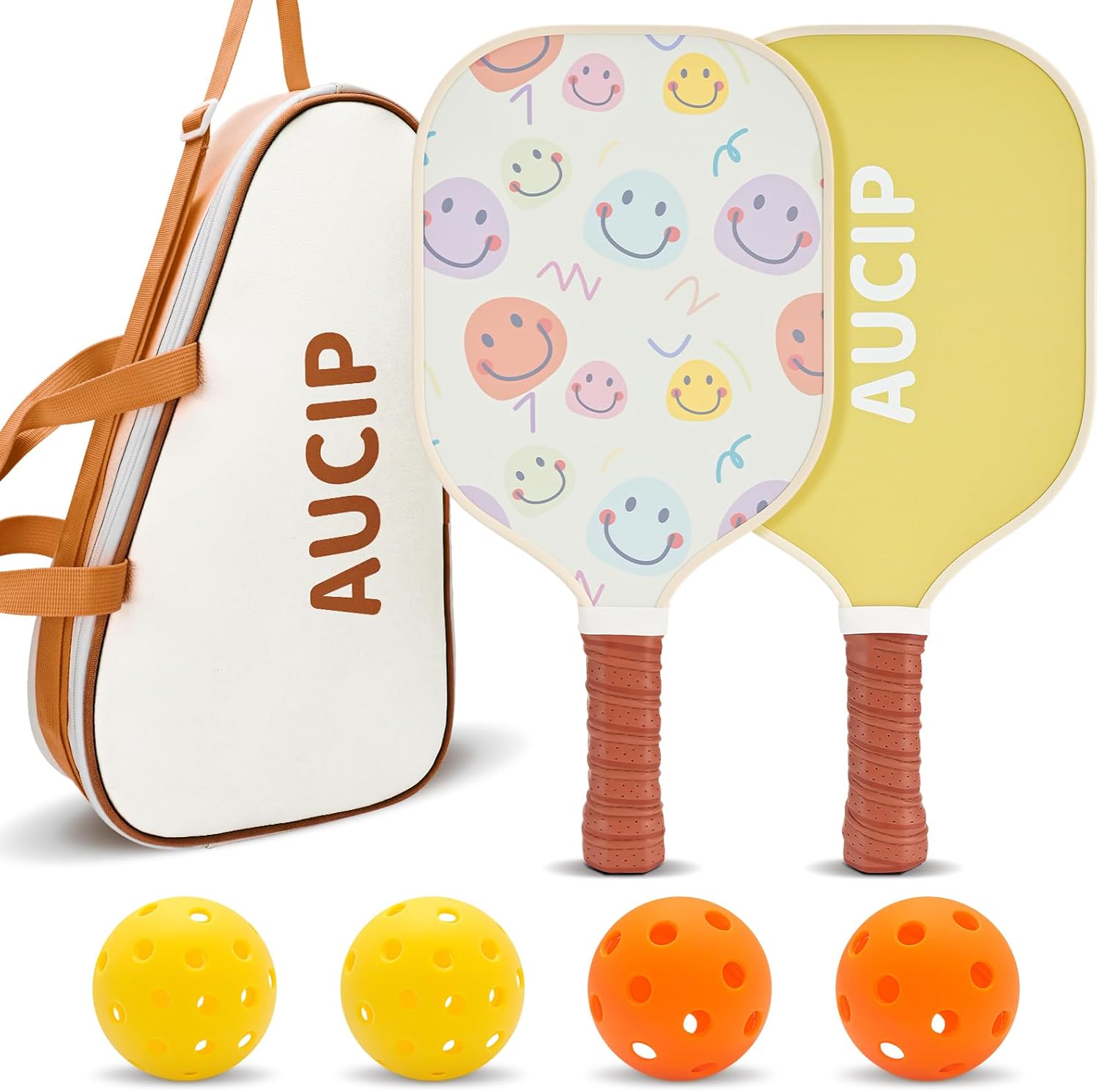 Cute Pickleball Paddles Set of 2 with Fiberglass Rackets