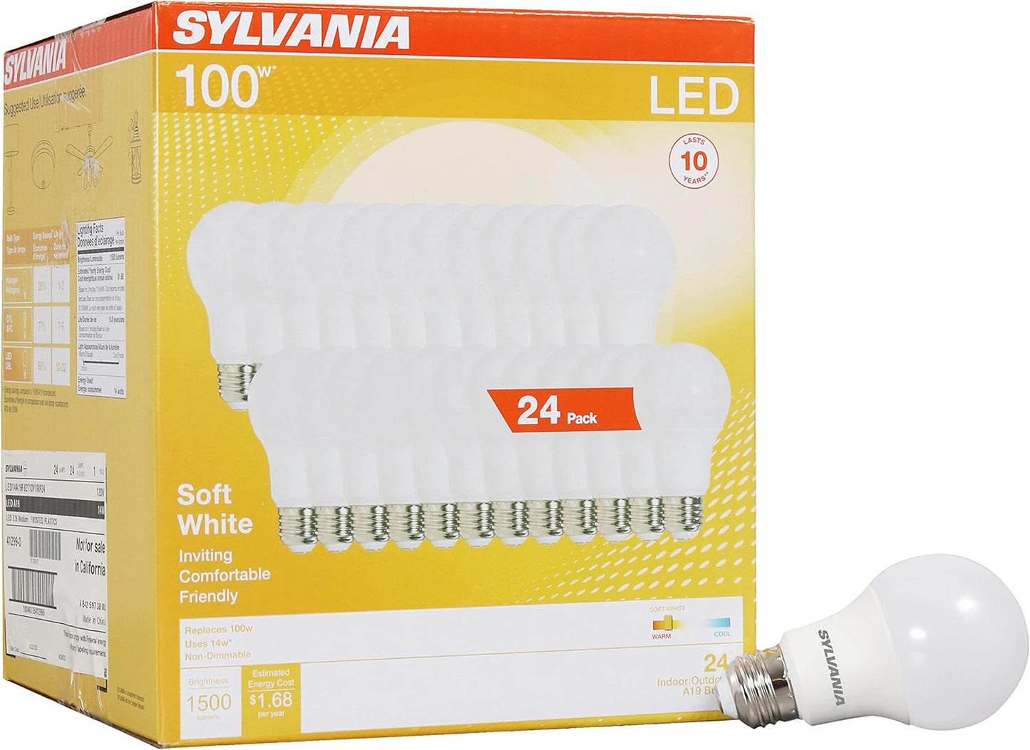 Sylvania LED Light Bulb 100W Equivalent A19 Efficient 14W