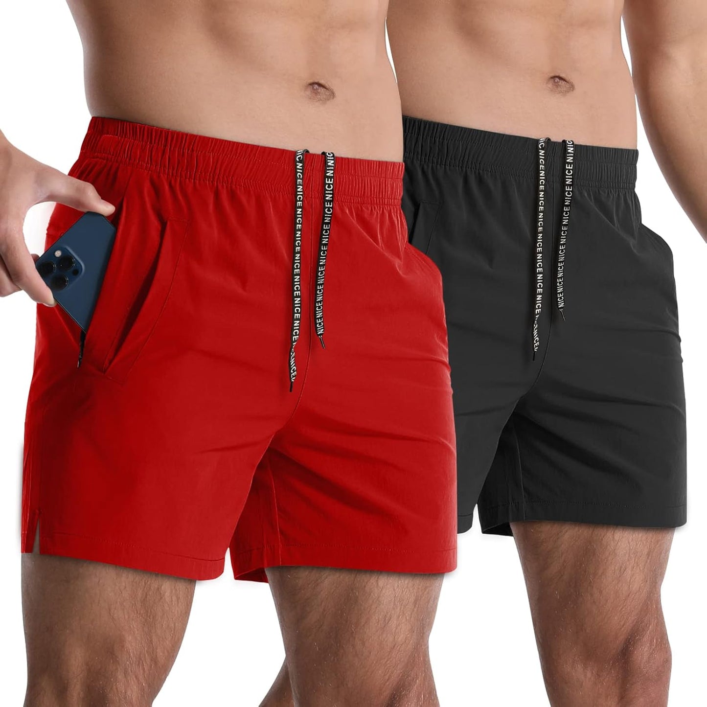 Mens Athletic Shorts 5 Inch Quick Dry Lightweight Sports Wear
