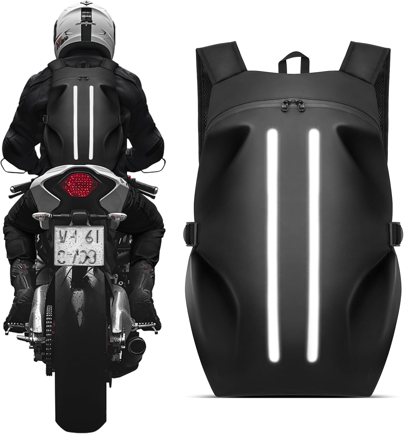 Motorcycle Backpack for Men with Waterproof Design and Safety Features