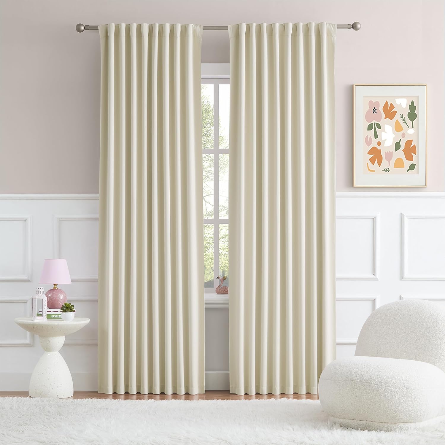 DUALIFE Blackout Curtains Set of 2 Panels for Living Room