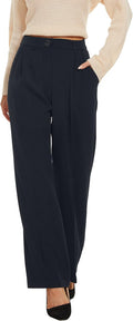 Wide Leg Pants Women's High Elastic Waisted Back - Work & Casual