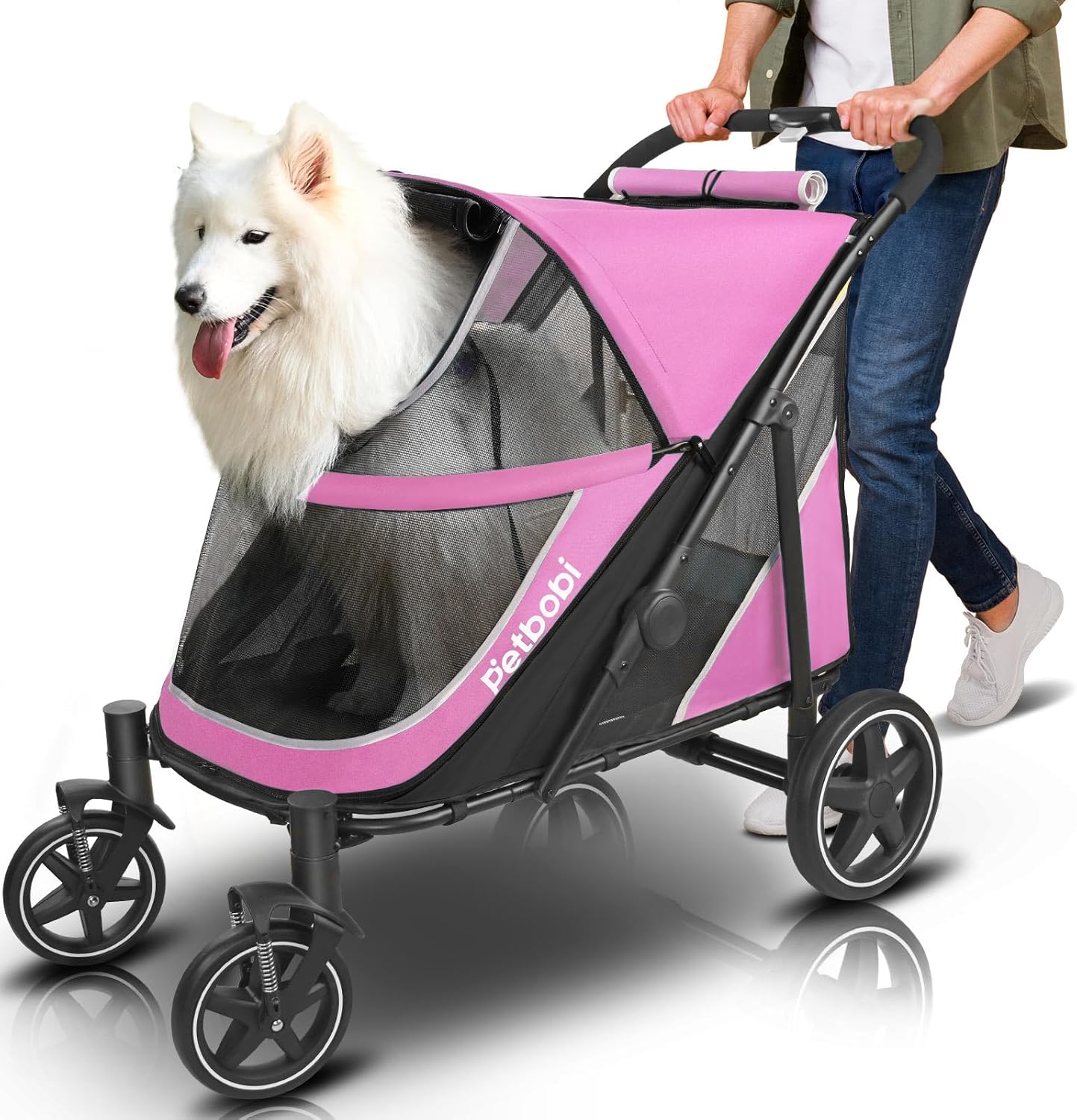 Petbobi Dog Stroller for Large Dogs - Easy Fold & All Terrain